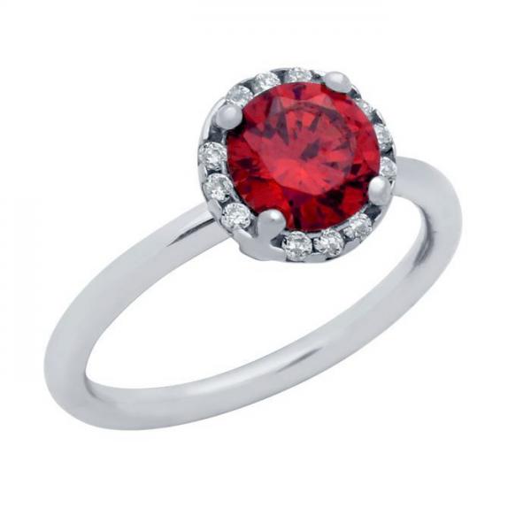 Inel argint 925 rodiat cu piatra rosie [1]